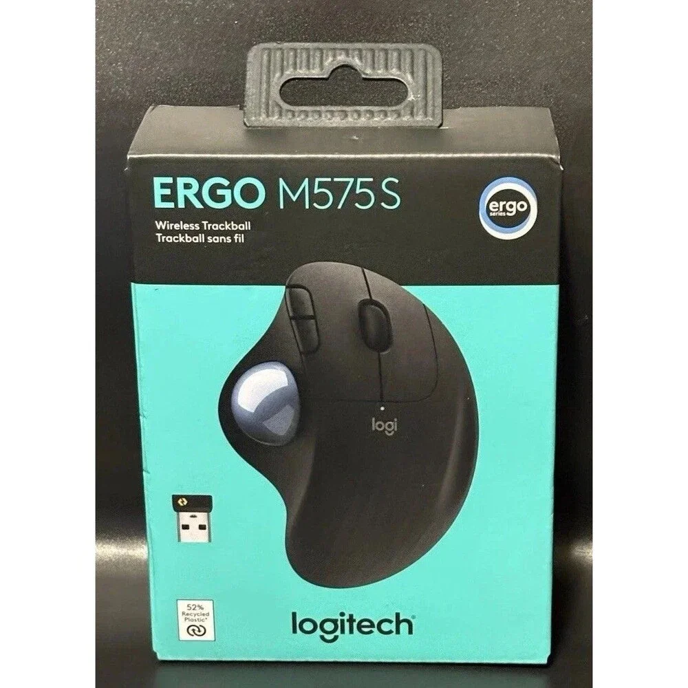Logitech ERGO M575S Wireless Trackball Mouse Black - NEW